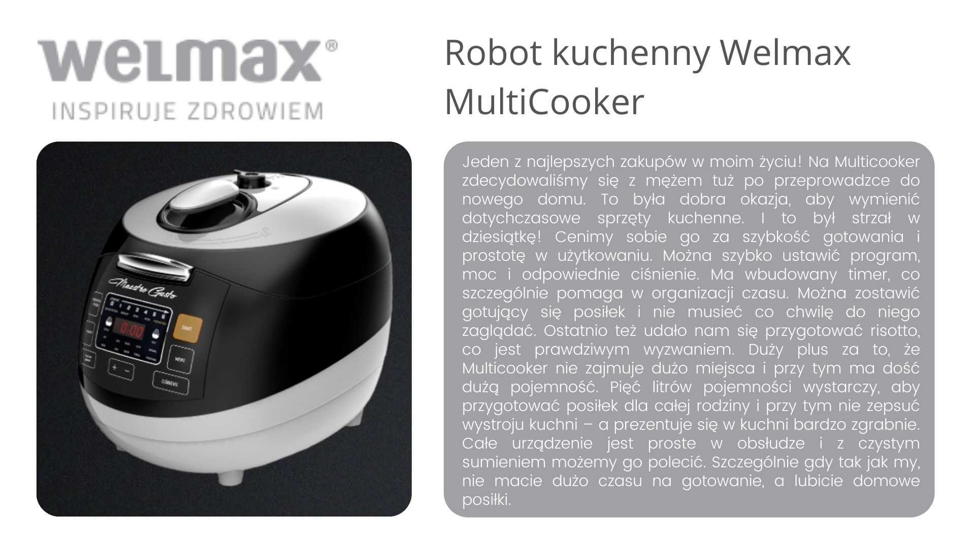 Multicooker Welmax opinie